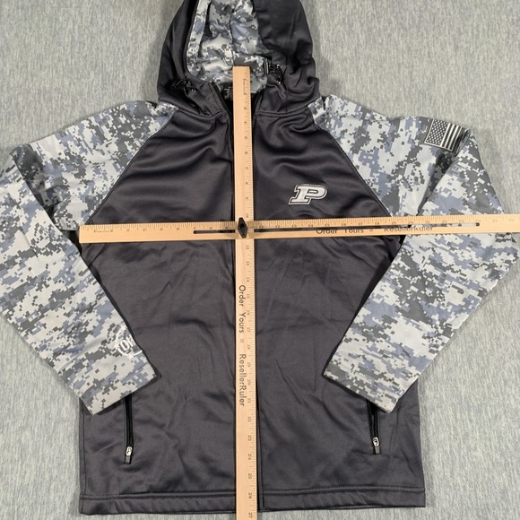 Purdue Boilermakers Jacket Mens Small Gray Camo NCAA Football Colosseum OHT - Picture 9 of 13